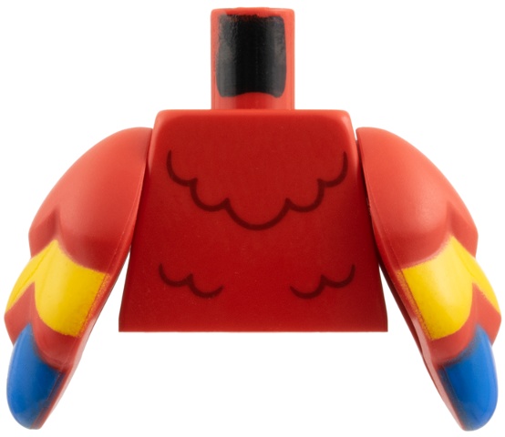 Torso Dark Red Feathers Pattern / Red Bird Wings with Yellow and Blue Feathers Pattern: {ярко червен}