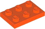 PLATE 2X3: {червеникаво-оранжев}
