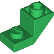 ROOF TILE 1X2, INVERTED, DEG. 45, W/ CUT: {тъмно зелен}