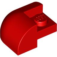 BRICK,2X2X1,BOW OUTSIDE CORNER,W/ CUTOUT: {ярко червен}