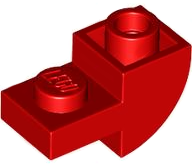 BRICK 1X2, INV. BOW, W/ CUTOUT: {ярко червен}