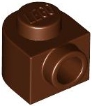 PLATE 1X1X2/3, W/ 1 KNOB, ROUNDED: {червеникаво-кафяв}