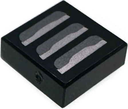 Tile 1 x 1 with Silver and Dark Silver Air Vent Pattern: {черен}