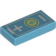 FLAT TILE 1X2, NO. 502: {умерено небесносин}
