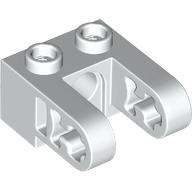 BRICK 2X1, DIA. 4.9 HOLE, W/ HALF BEAM: {бял}