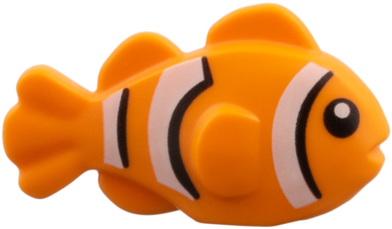 Fish with Black Eyes, White Stripes (Clownfish) Pattern: {ярко оранжев}