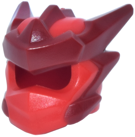 Minifigure, Headgear Helmet with Molded Dark Red Crests, Barbs, and Knot Pattern: {ярко червен}