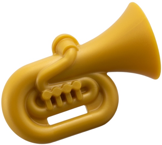 Minifigure, Utensil Musical Instrument, Tuba: {топло златист}