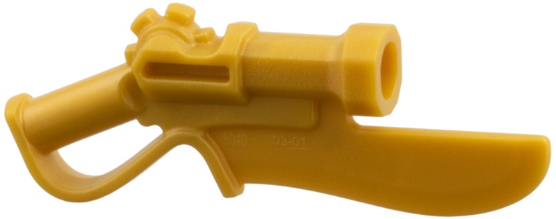Minifigure, Weapon Steampunk Gun Blade: {топло златист}