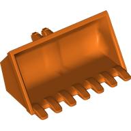 Vehicle, Digger Bucket 7 Teeth 3 x 6, Rise Inside with Locking 2 Finger Hinge: {червеникаво-оранжев}