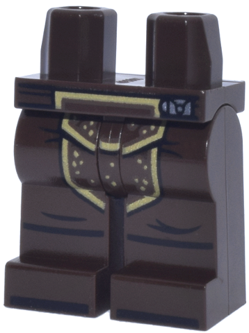 Hips and Legs with SW Panel with Tan Trim and Dots, Black Belt, Lines and Shoe Tips, Silver Buckle Pattern: {тъмно кафяв}