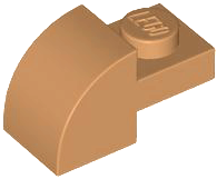 BRICK, 1X2X1, BOW, W/ CUTOUT: {умерен нуга}