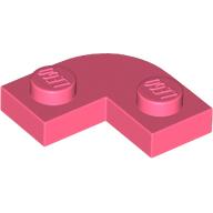PLATE 2X2, 1/4 CIRCLE, W/ CUT OUT: {пъстро коралов}
