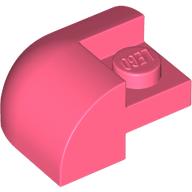 BRICK,2X2X1,BOW OUTSIDE CORNER,W/ CUTOUT: {пъстро коралов}