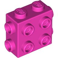 BRICK 1X2X1 2/3, W/ 8 KNOBS: {ярко пурпурен}