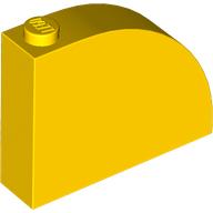 BRICK 1X4X3, OUTSIDE HALF BOW, NO. 1: {ярко жълт}