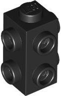 BRICK 1X1X1 2/3, W/ 6 KNOBS: {черен}