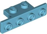 Bracket 1 x 2 - 1 x 4 with Rounded Corners at the Bottom: {умерено небесносин}