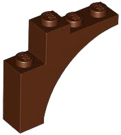 BRICK W/ BOW 1X4X3: {червеникаво-кафяв}