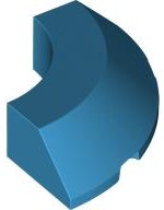 Brick, Round Corner 4 x 4 with Slope 45 Edge without Studs: {тъмно небесносин}