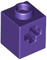 BRICK 1X1, W/ CROSS HOLE: {светло виолетов}