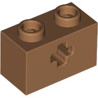 BRICK 1X2 WITH CROSS HOLE: {умерен нуга}