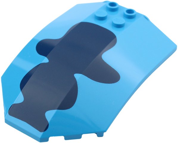 Windscreen 8 x 6 x 2 Curved Sloped Sides with Dark Blue Spot Pattern: {тъмно небесносин}