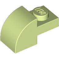 BRICK, 1X2X1, BOW, W/ CUTOUT: {пролетно жълто-зелен}