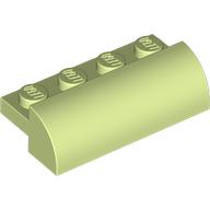 BRICK, 2X4X1, BOW, W/ CUTOUT: {пролетно жълто-зелен}