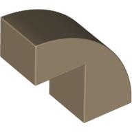 BRICK 1X2X1 2/3, BOW W/ CUTOUT, NO. 1: {пясъчно жълт}