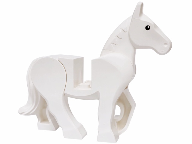 Horse, Movable Legs with Black Eyes Pattern (Shadowfax): {бял}