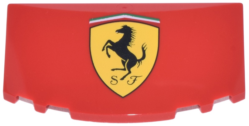 Windscreen 3 x 6 x 1 1/3 Curved with Ferrari Shield Logo Pattern: {ярко червен}