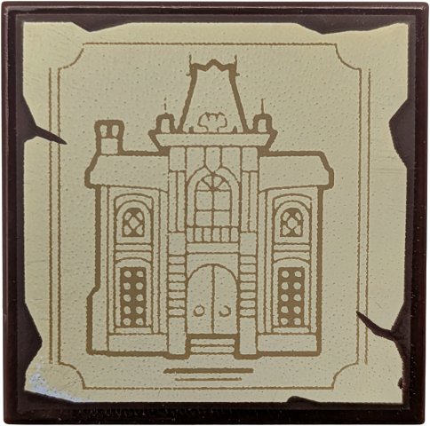 Tile 2 x 2 with Dark Tan Mayor Manor Sketch on Tan Background Pattern: {тъмно кафяв}