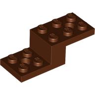 BRICK 1X2X1 1/3 W/ 2 PLATES 2X2: {червеникаво-кафяв}