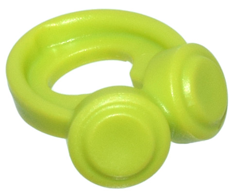 Lime Minifigure Headphones Around Neck: {ярко жълто-зелен}