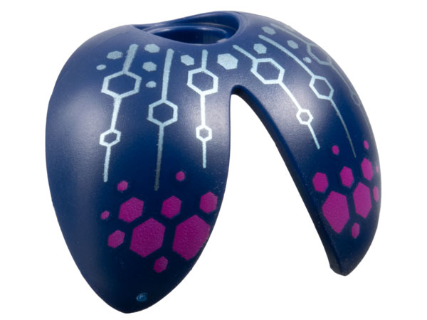 Minifigure Wings Beetle with Metallic Light Blue Circuitry and Magenta Hexagons Pattern: {земно син}