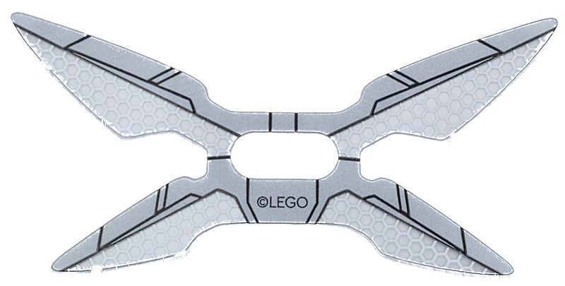 Plastic Part for Set 76269 - Wings with Silver Panels and Hexagons and Dark Bluish Gray Lines Pattern: {неопределен}