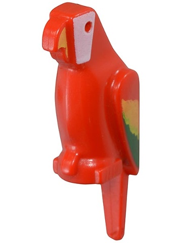 Bird, Parrot with Small Beak with Green and Yellow Feathers, White Face and Yellow Beak Pattern: {ярко червен}