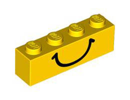 Brick 1 x 4 with Smile Pattern: {ярко жълт}