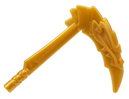 Minifigure, Weapon Sickle, Dragon Head: {топло златист}