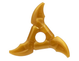 Minifigure, Weapon Throwing Star (Shuriken) with Smooth Grips and Curved Blades: {топло златист}