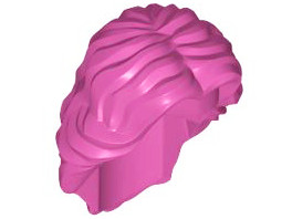 Dark Pink Minifigure, Hair Female Mid-Length Wavy with Center Part: {ярко пурпурен}