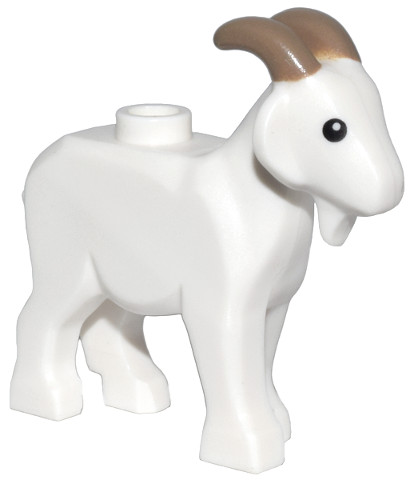 Goat with Black Eyes and Dark Tan Horns Pattern: {бял}