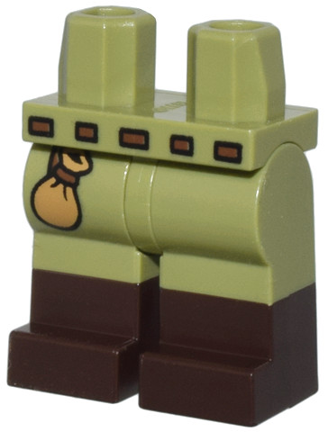 Olive Green Hips and Legs with Molded Dark Brown Lower Legs / Boots and Printed Reddish Brown Belt, and Medium Nougat Pouch Pattern: {маслинено зелен}