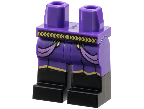 Hips and Legs with Molded Black Lower Legs / Boots and Printed Gold Belt, Robe Trim and Medium Lavender Sash Ends Pattern: {светло виолетов}