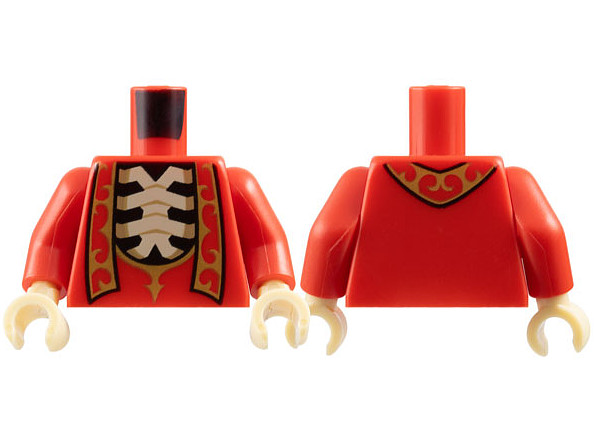 Torso Robe with Gold Stole and Trim, Open Chest with Tan Spine and Ribs Pattern / Red Arms / Tan Hands: {ярко червен}