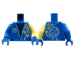 Torso Tunic, Dark Blue Scarf, Bright Light Yellow Lightning, Core Logo on Back Pattern / Bright Light Yellow Arm Left / Blue Arm Right / Blue Hands : {ярко син}