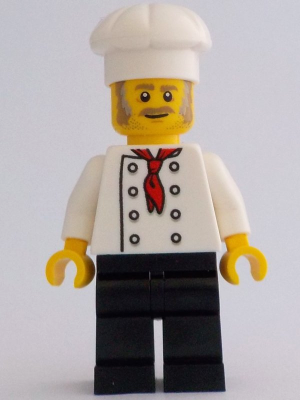 Chef - White Torso with 8 Buttons, No Wrinkles Front or Back, Black Legs, White Chef Toque – БРИКЛИНК ДЕЗАЙНЕРСКА ПРОГРАМА