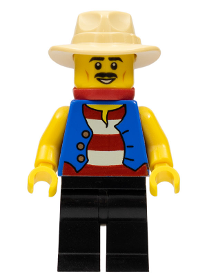 Gondolier, Red and White Striped Shirt and Blue Vest, Black Legs, Tan Fedora Hat, Red Bandana – БРИКЛИНК ДЕЗАЙНЕРСКА ПРОГРАМА