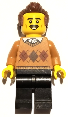 Winter Chalet Owner - Male, Medium Nougat Argyle Sweater, Black Legs, Reddish Brown Hair – БРИКЛИНК ДЕЗАЙНЕРСКА ПРОГРАМА